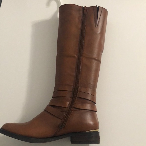 Steve Madden Cognac Leather Albany Boots - Picture 6 of 9